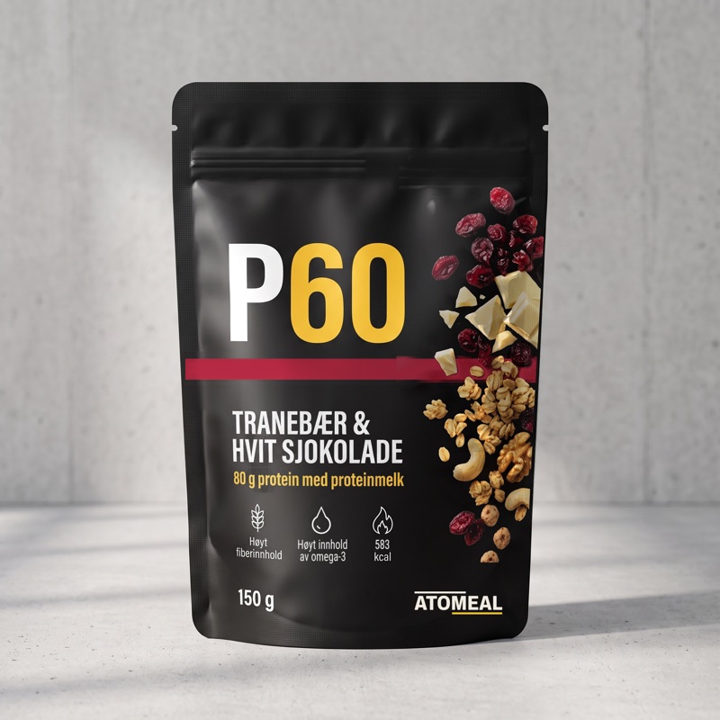 P60-pose, tranebær og hvit sjokolade